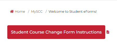 Student Course Change Instructions button on the eForms page